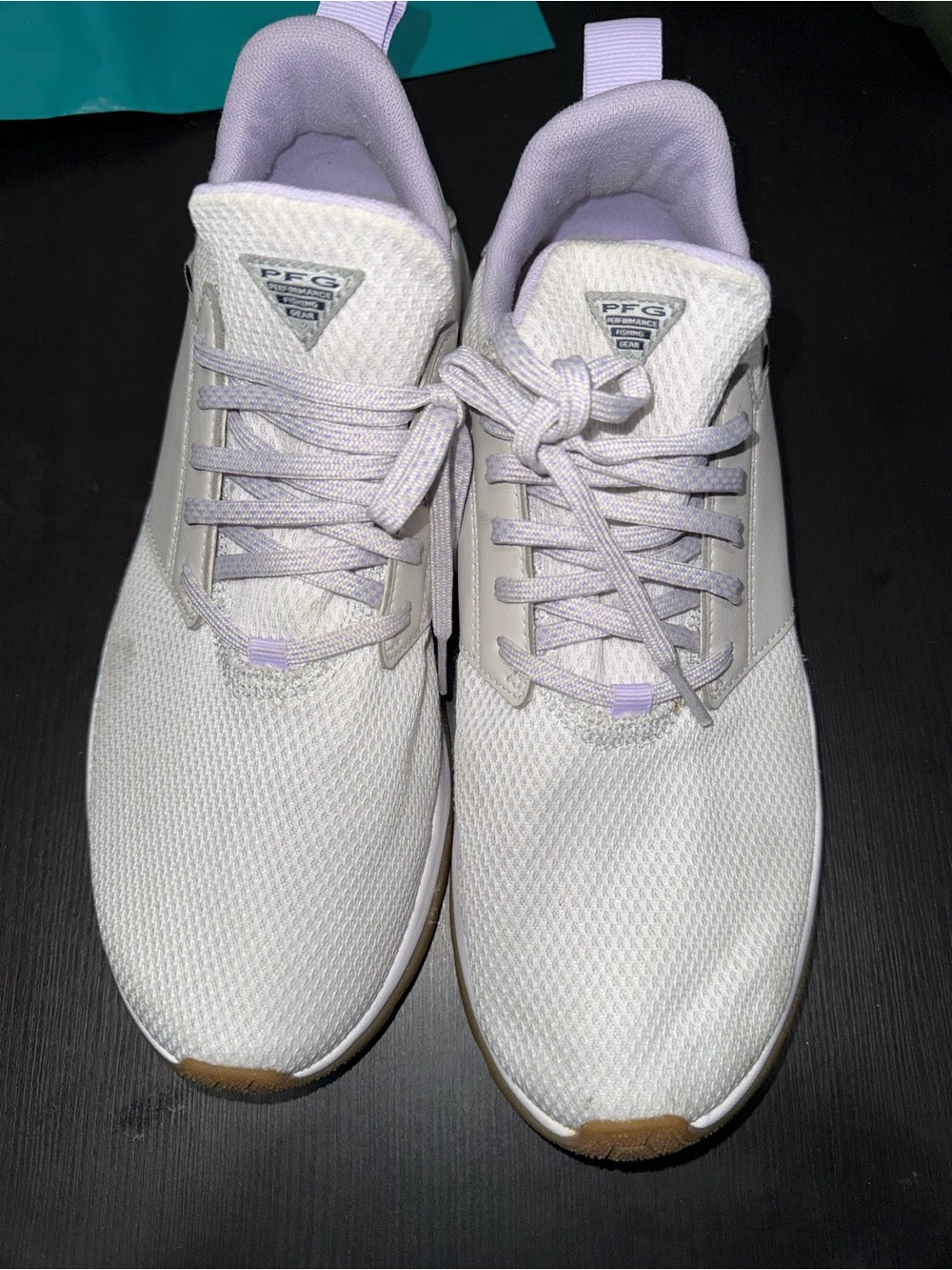 Columbia Women's White Mesh Athletic Sneakers with Lavender Accents